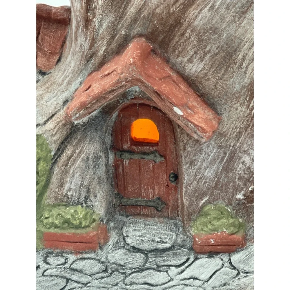 Vintage Halloween Haunted Tree House Ceramic Lighted Village Ghost Pumpkin Owl